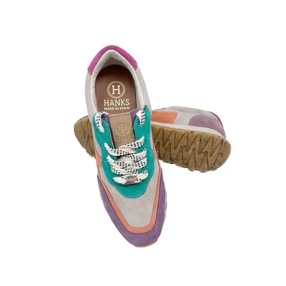 Hanks Suede Multi Colored Sneakers, Suede Sneakers NWOT - Picture 2 of 5